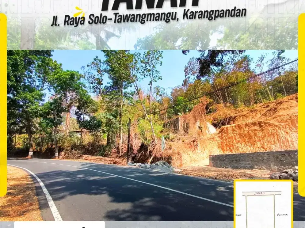 Dijual Tanah Strategis Pinggir Jalan Raya Solo Tawangmangu
