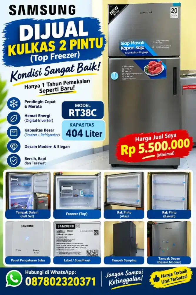Samsung Kulkas Digital Inverter 20 Tahun Gransi