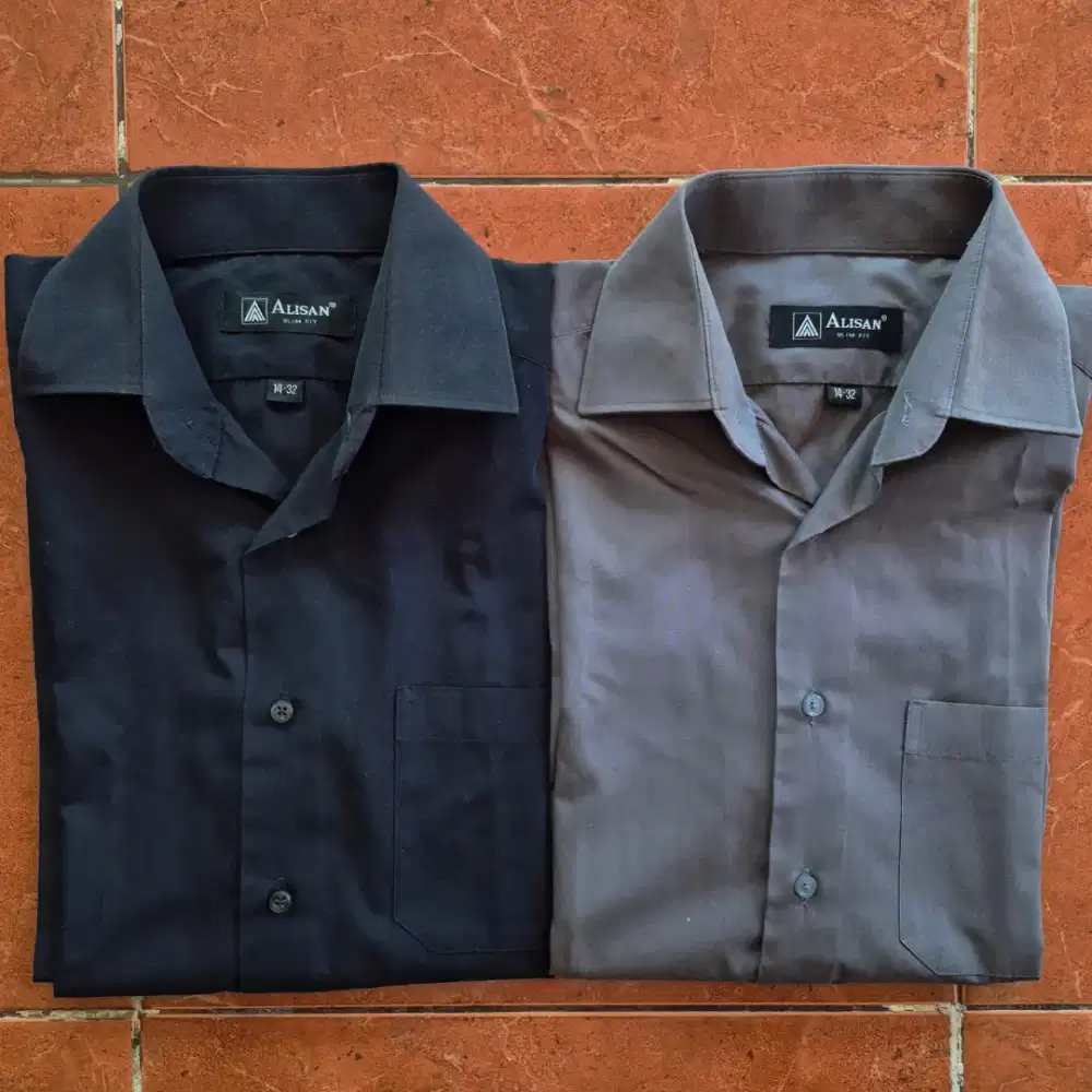 Alisan 2pcs Slim Fit Shirt Original Kemeja Kaos Polo H&M Uniqlo Zara