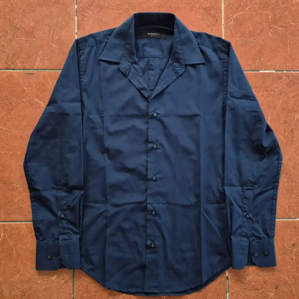 Executive Slim Fit Formal Shirt Navy Blue Original Kemeja Kaos Polo
