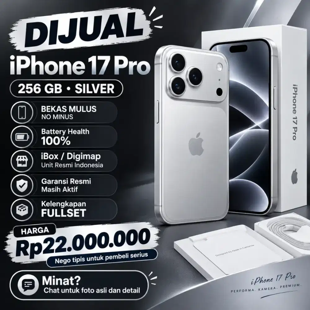 IPHONE 17 PRO SILVER LIKE NEW