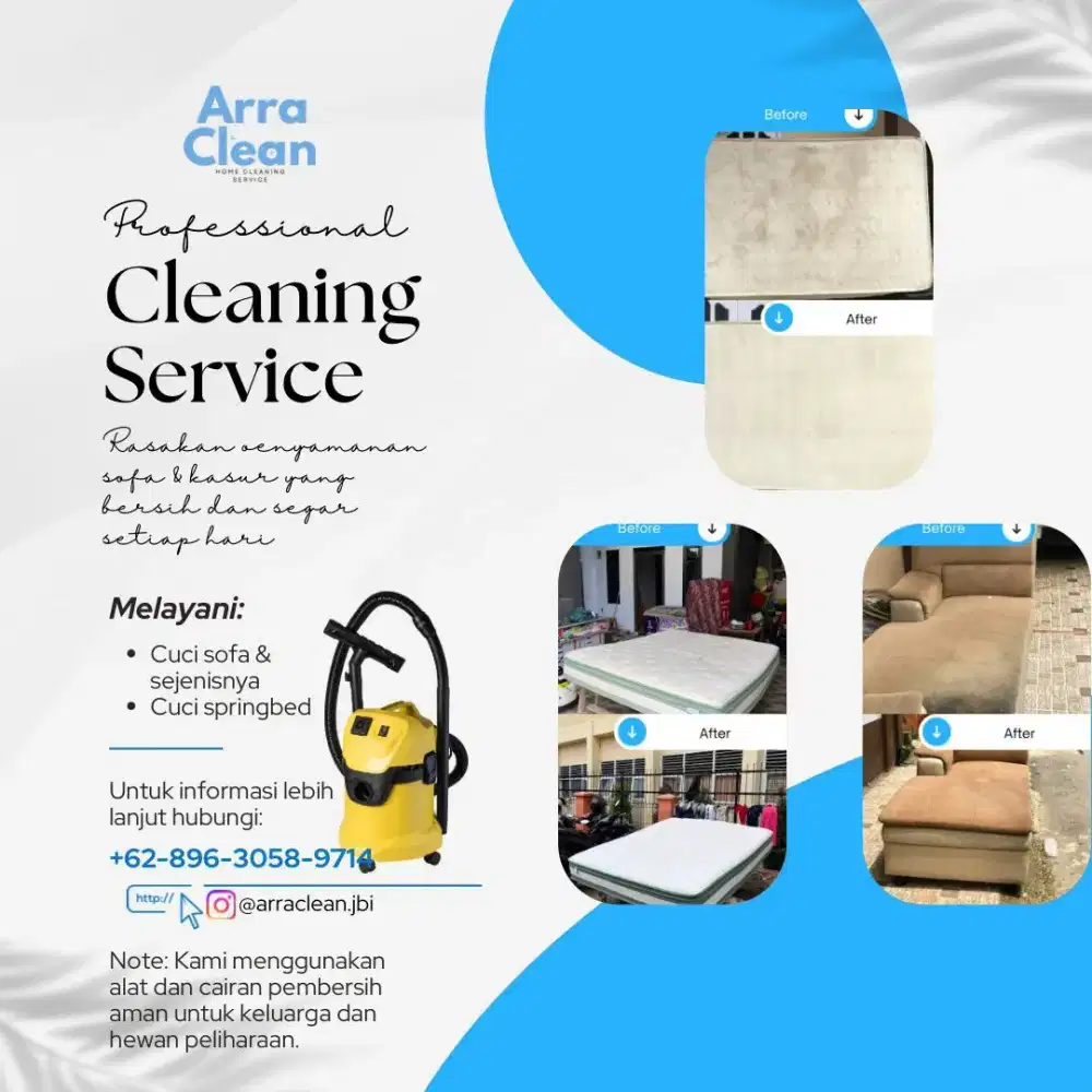 Jasa Cuci loundry kasur springbed sofa kursi karpet jok mobkl