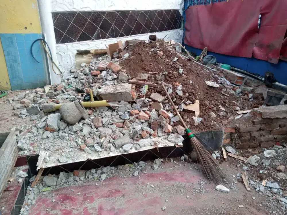 Puing puing batu an dn tanah langsung ambil