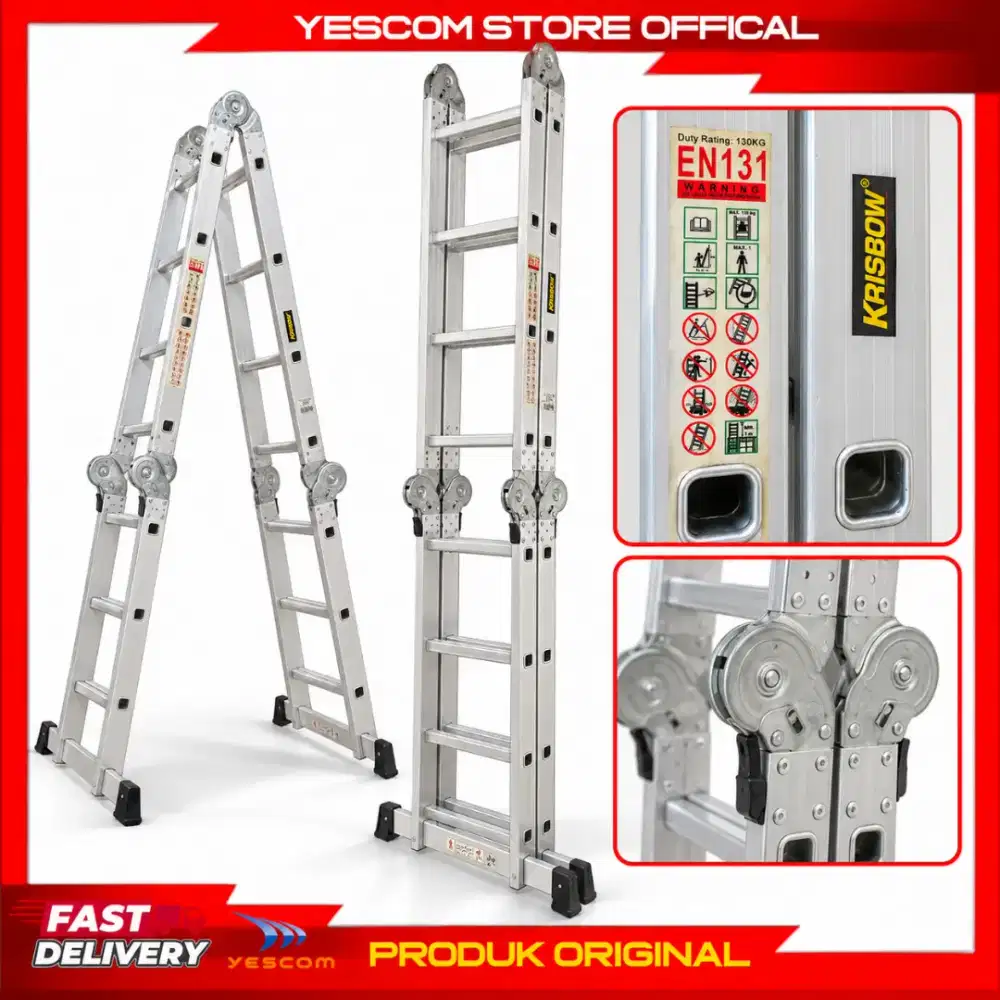 AZKO Krisbow 3 Mtr Tangga Lipat Aluminium Multifungsi Step Lipat