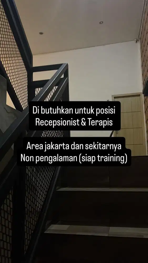 Lowongan kerja Recepsionist & Terapis