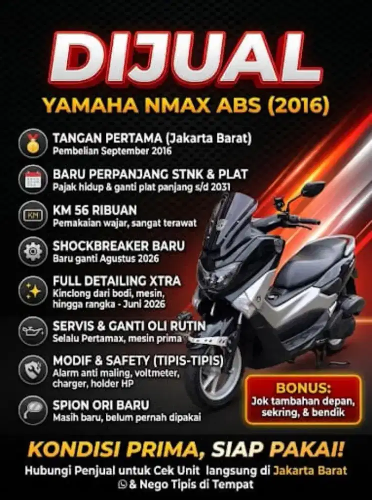 Jual Motor Yamaha NMax ABS Hitam 2016