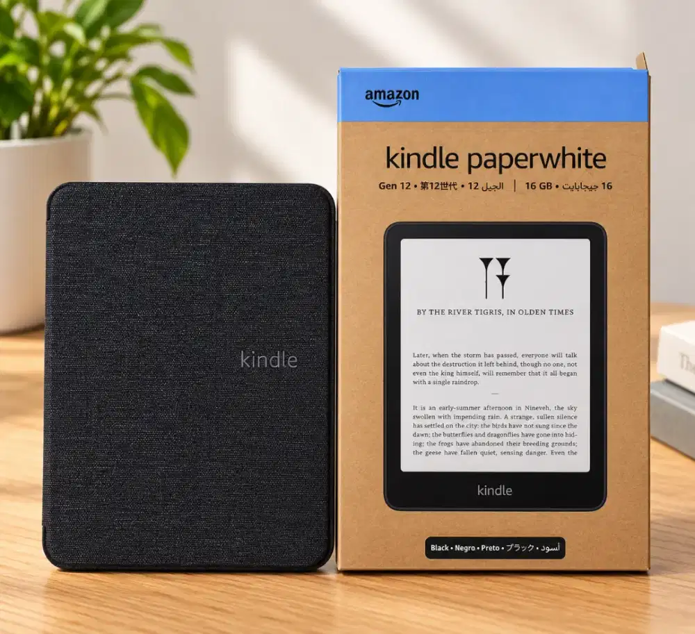DIJUAL AMAZON KINDLE PAPERWHITE 12TH GEN 16GB  + BONUS COVER HITAM