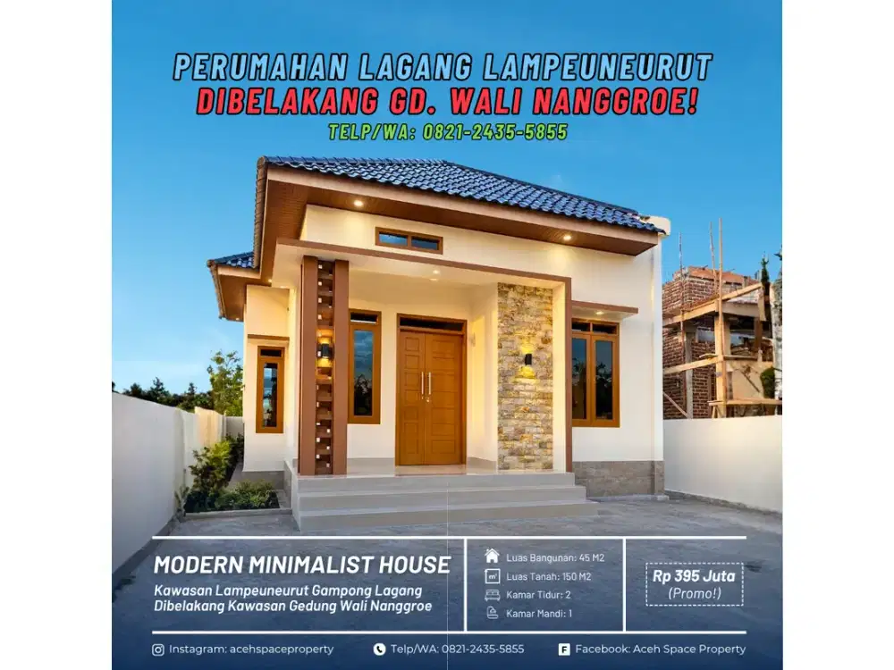 Dijual Rumah Murah di Kawasan Lampeuneurut - Dibelakang Gedung Wali Nanggroe!