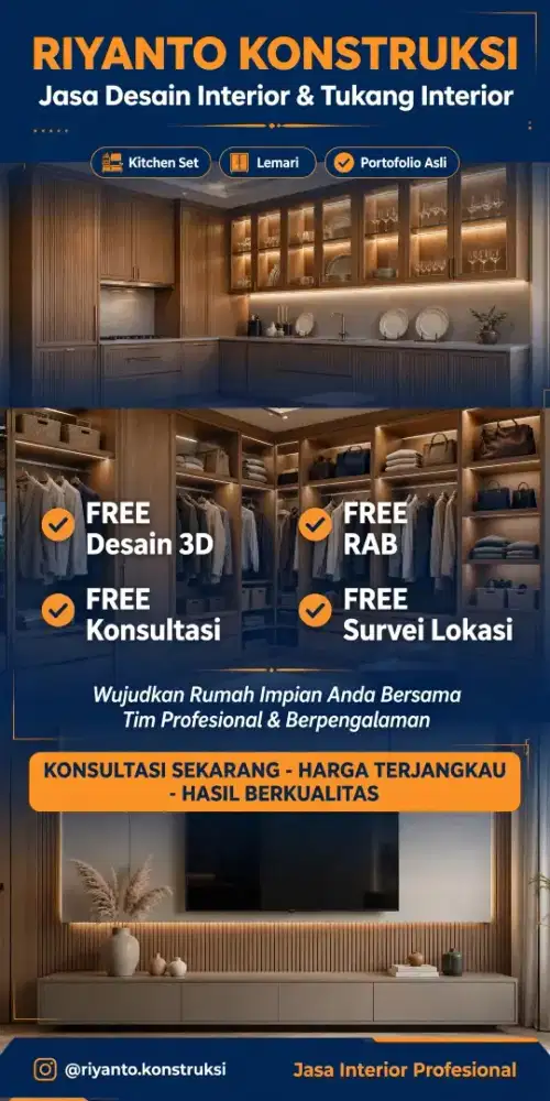 Jasa Desain Interior & Tukang Interior - FREE Desain , FREE RAB