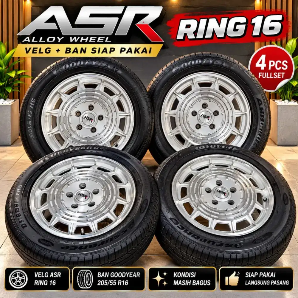 DIJUAL VELG HSR 205/55 R16 + BAN GODYEAR