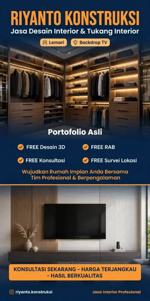 PROMO! FREE Desain 3D + FREE RAB + FREE Konsultasi - Jasa Interior