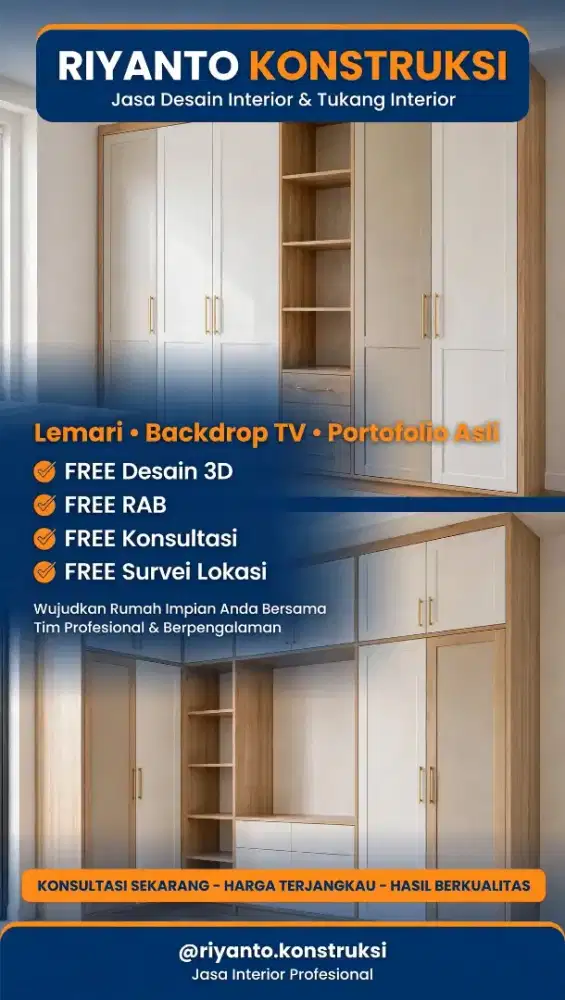 Jasa Interior All-in-One: Desain, Produksi, Instalasi - Garansi Rapi