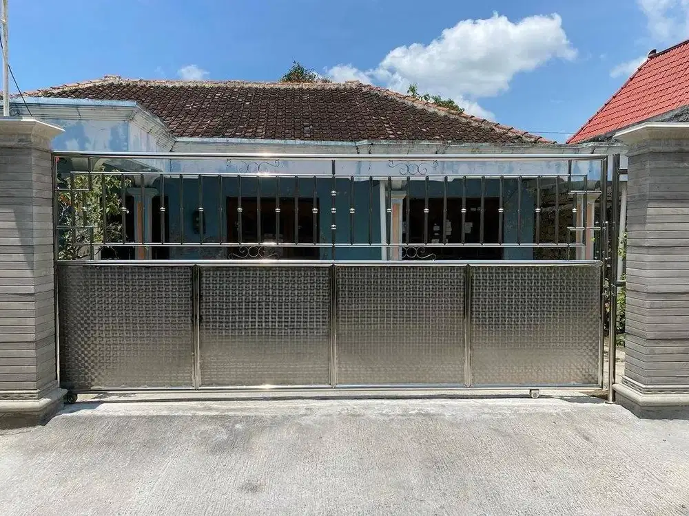 Pagar rumah dorong stainless stel