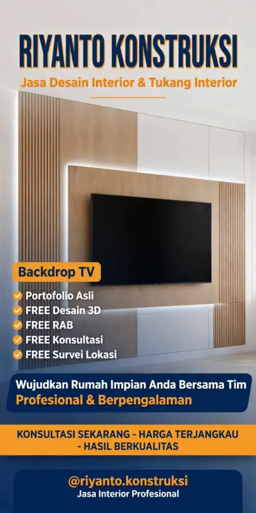 Bikin Rumah Auto Cakep! Jasa Kitchen Set & Backdrop TV Minimalis