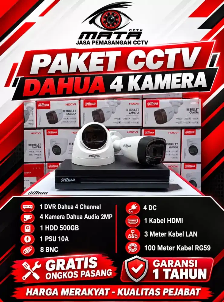 paket cctv dahua audio 2mp