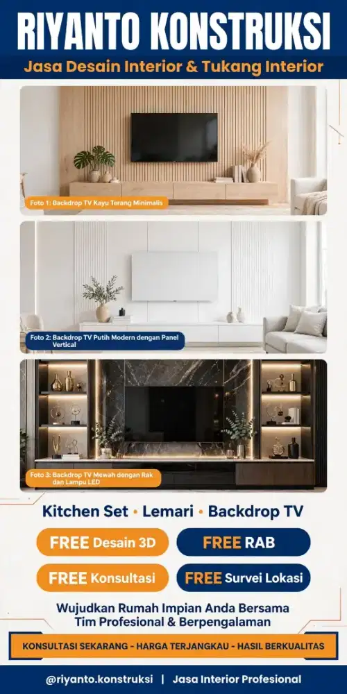 Jasa Interior Murah Berkualitas - FREE Desain 3D + RAB