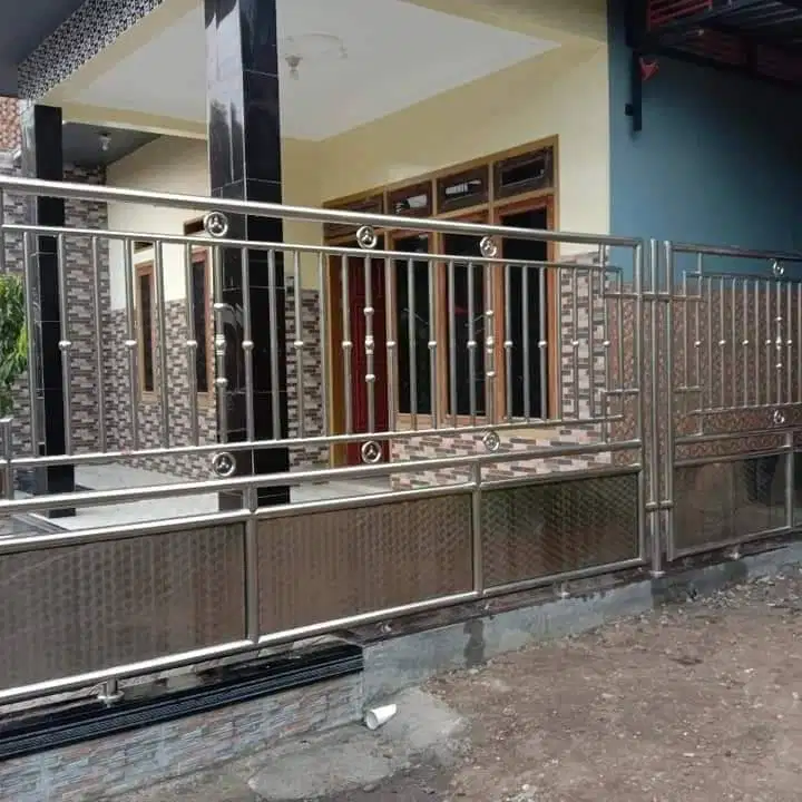 Pintu pagar lipat stainless stell