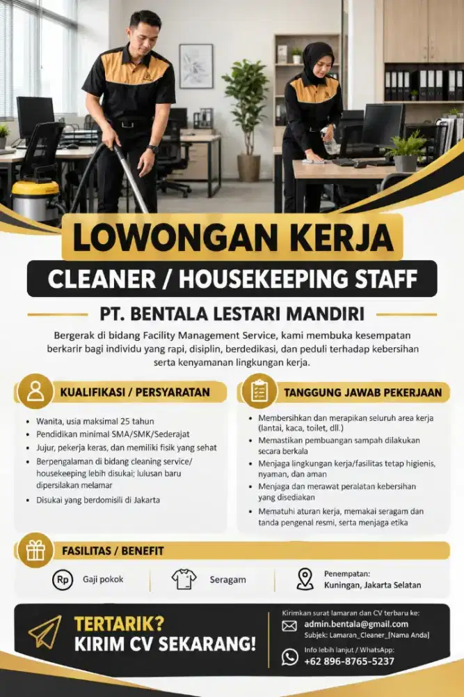 Lowongan Cleaning Service Wanita