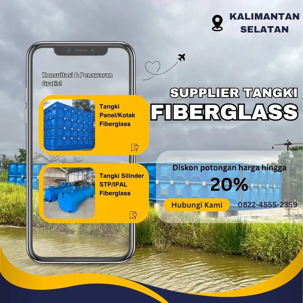 Tangki Fiberglass FRP-Panel Tank, Roof Tank & Ground Tank Tanah Bambu