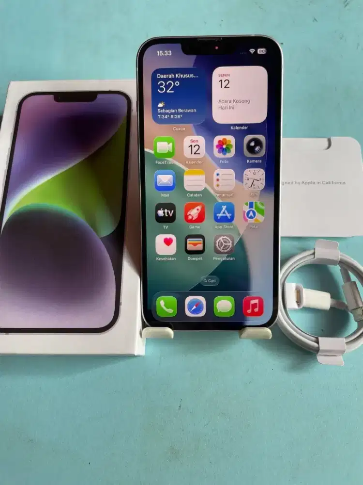 Iphone 14 128Gb purple Inter AllOperator Fullset Mulus