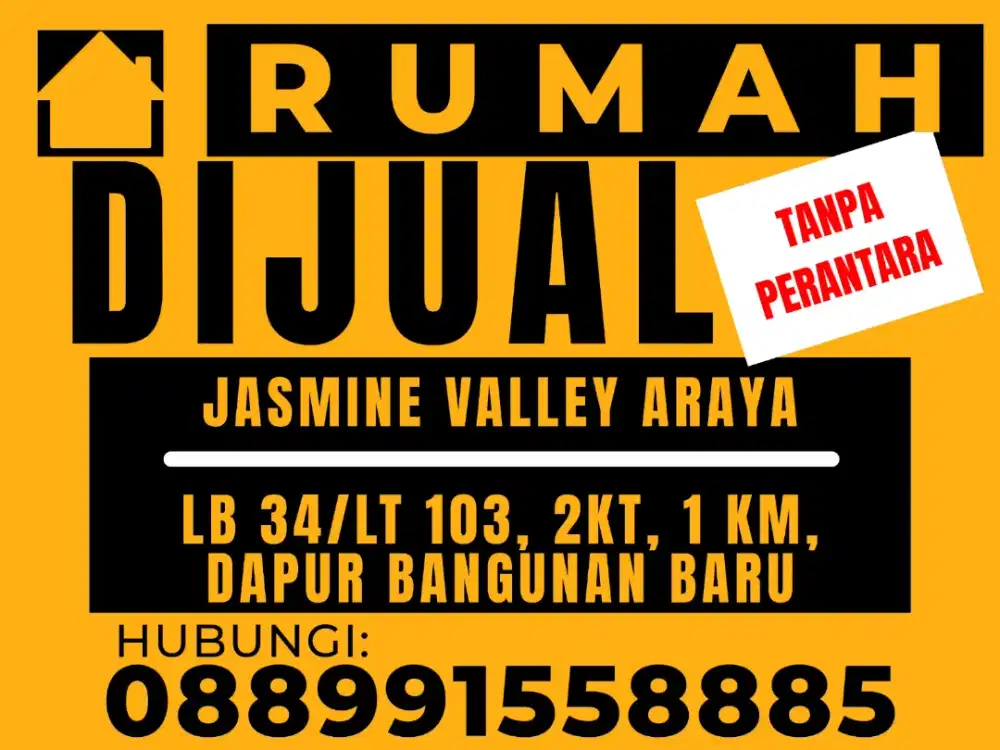 Dijual Rumah Jasmine Valley Araya