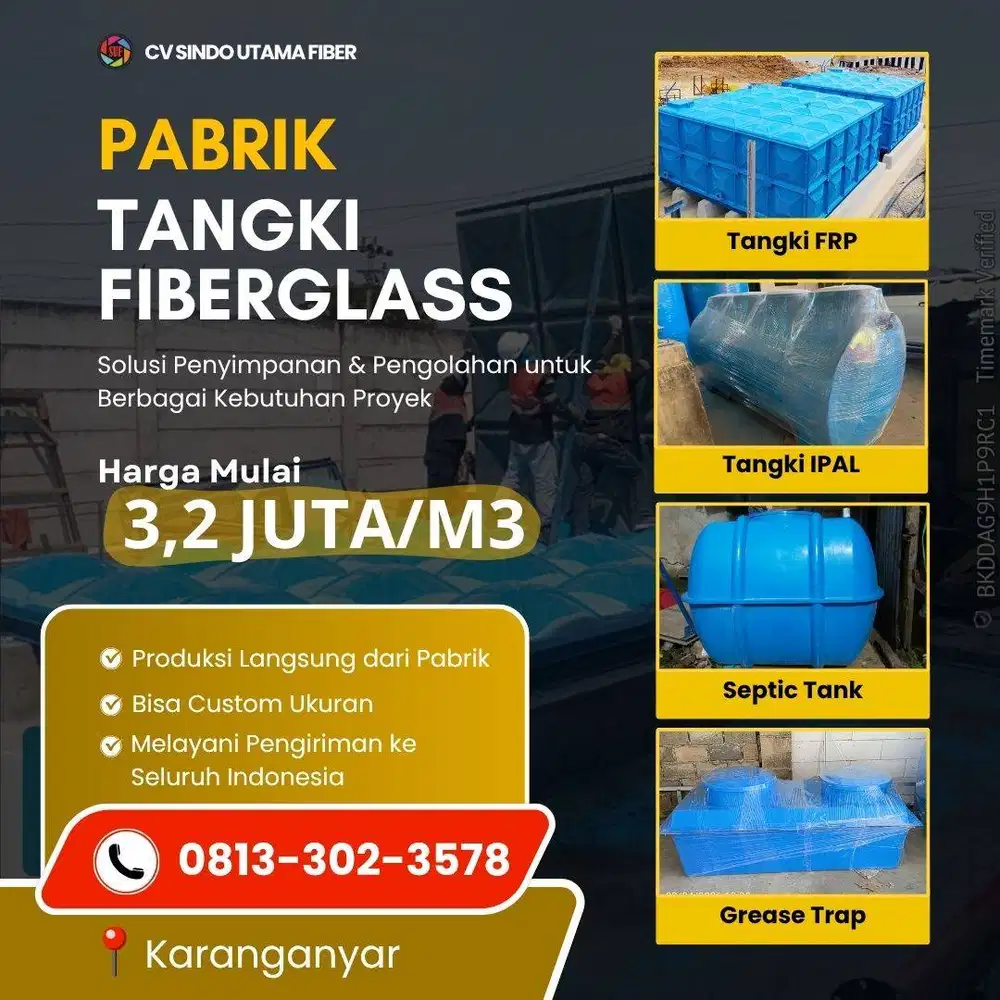 Pusatnya Pabrik Rooftank, IPAL dan Septic Tank Lokasi Karanganyar