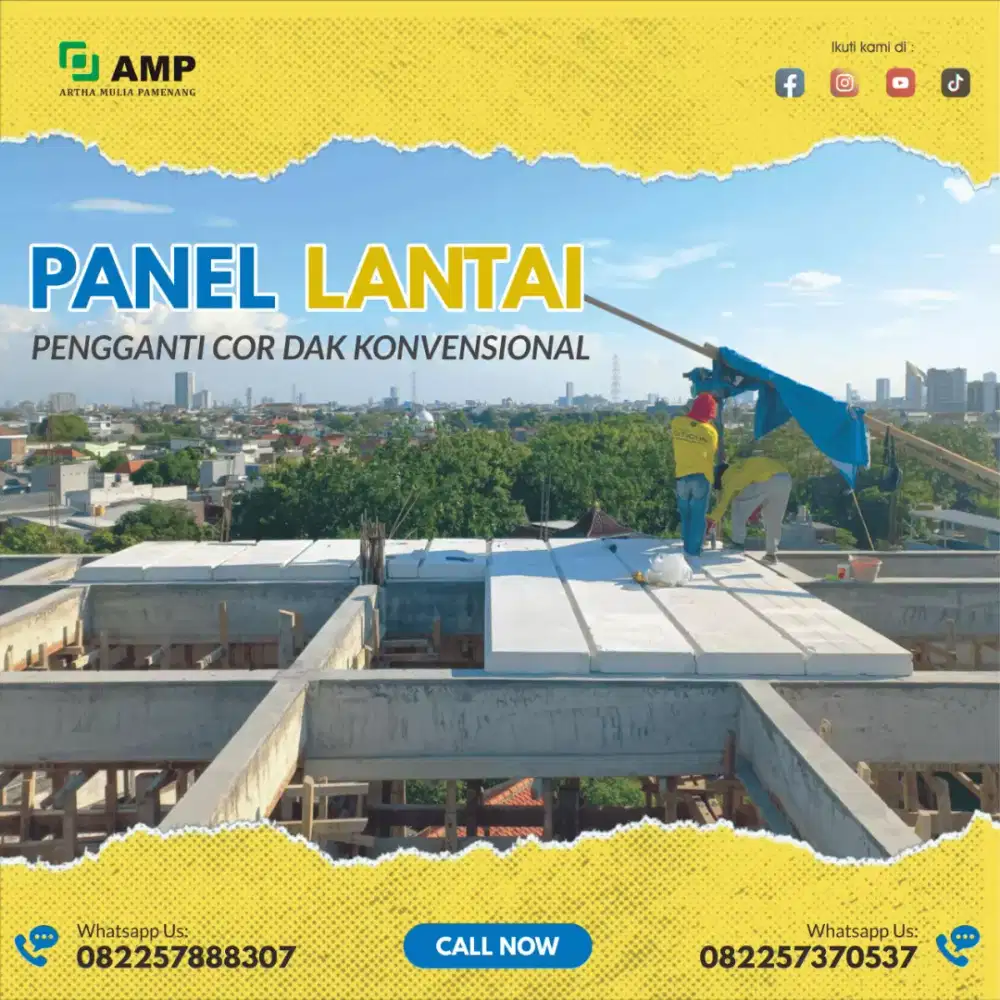 Pengerjaan dak panel lantai atas
