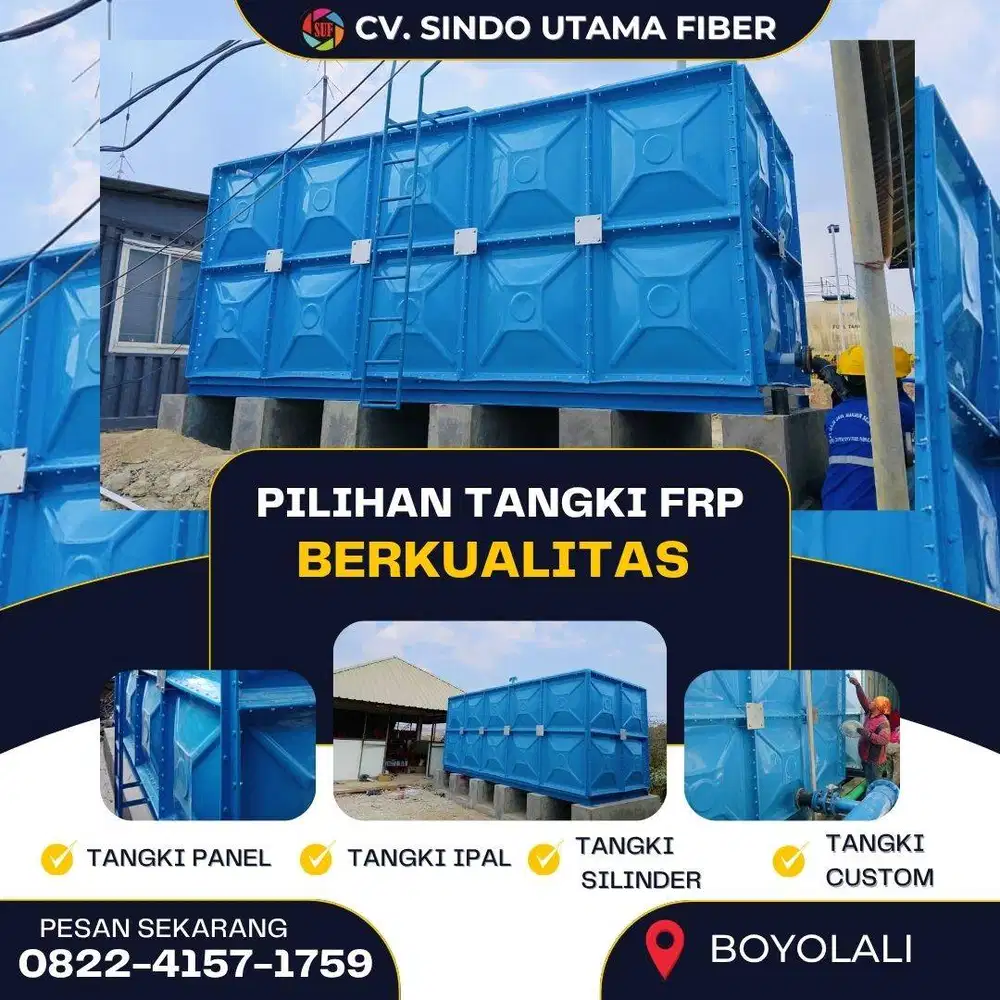 Tangki Panel FRP Custom Ukuran & Kapasitas Proyek - Boyolali