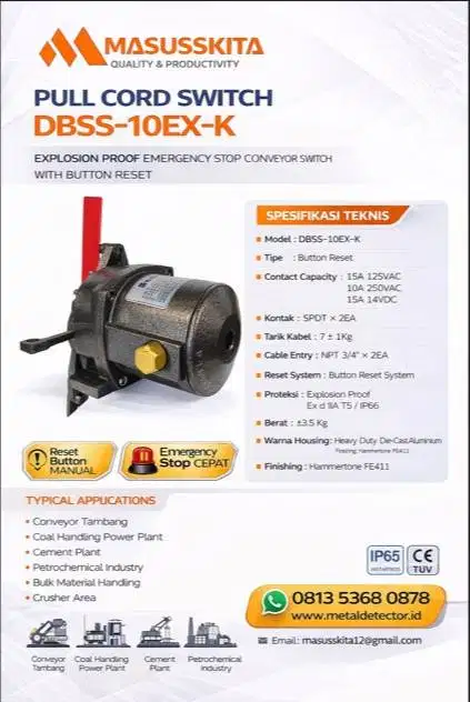 JUAL Daesung Pull Cord Switch DBSS-10EX-K - Explosion Proof
