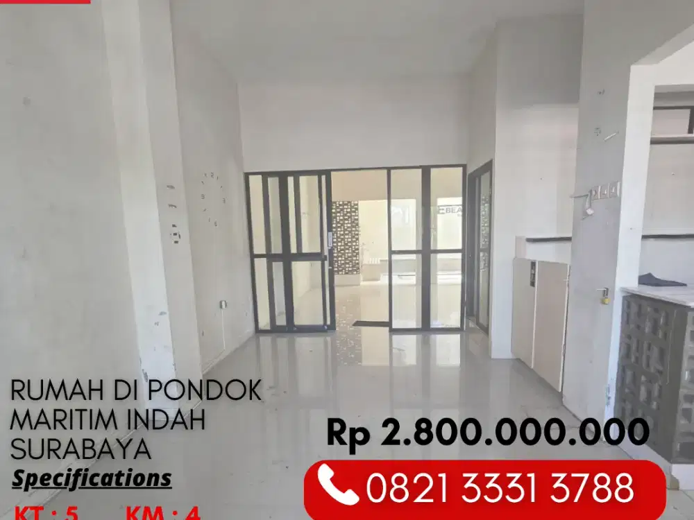 Dijual Cepat Rumah Usaha Lokasi 0 Jalan Pondok Maritim Indah Kebraon Surabaya