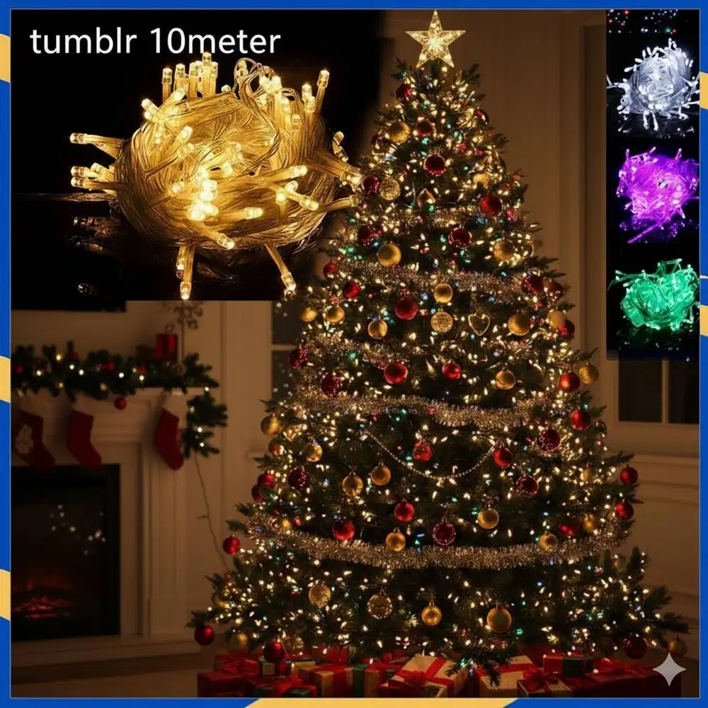 LAMPU NATAL LED / LAMPU TUMBLER HIAS DEKORASI / LAMPU TUMBLR 10 METER