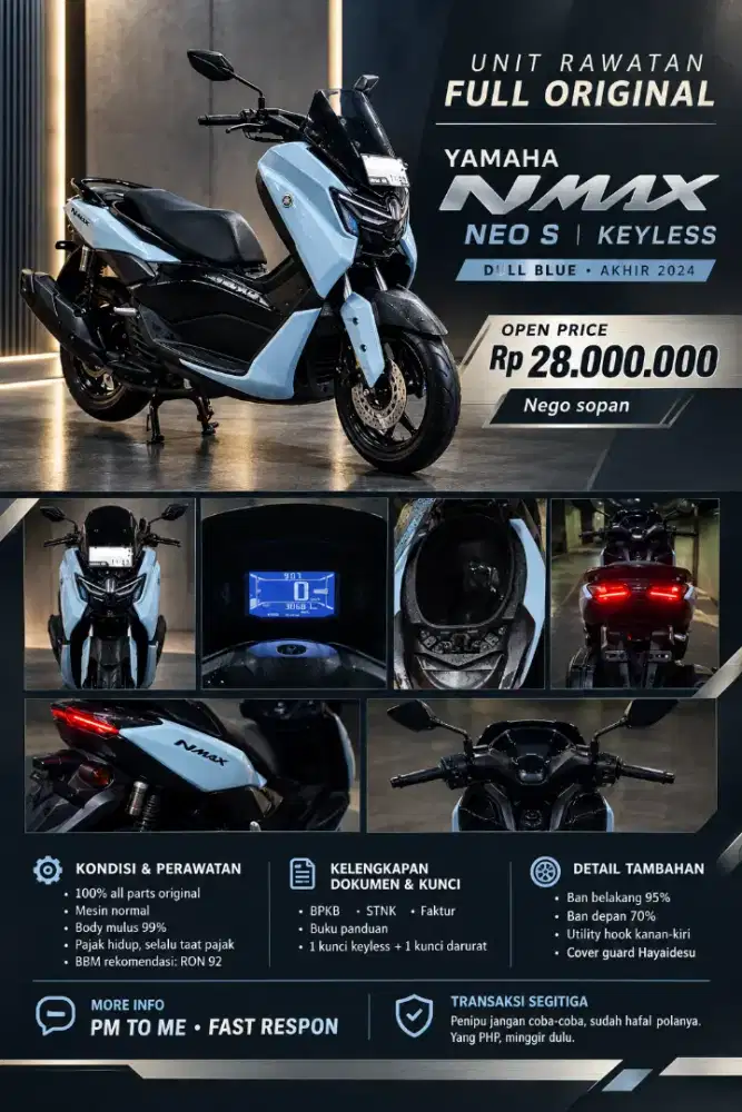 Nmax Neo S Keyless 155 Dull Blue - Jual Cepat Jaktim