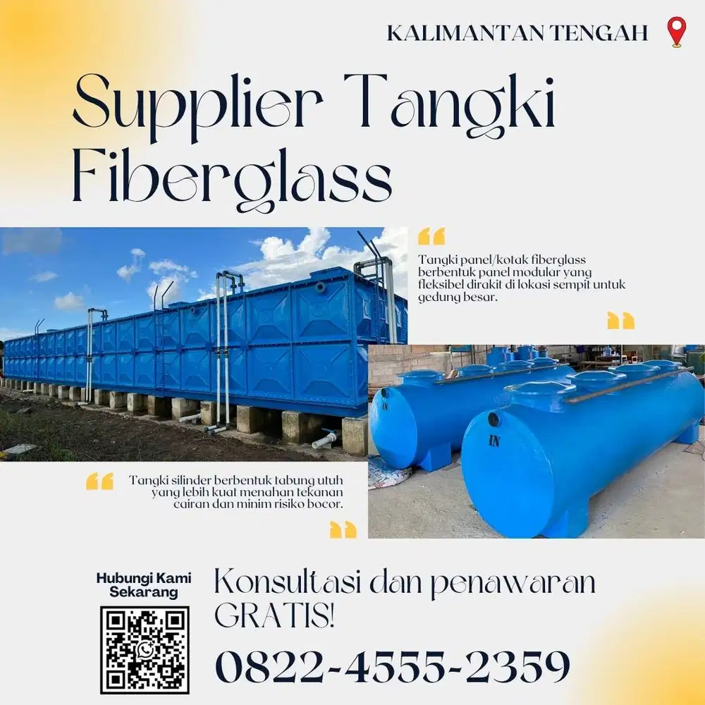 Tangki Fiberglass FRP-Panel Tank, Roof Tank Ground Tank Barito Selatan