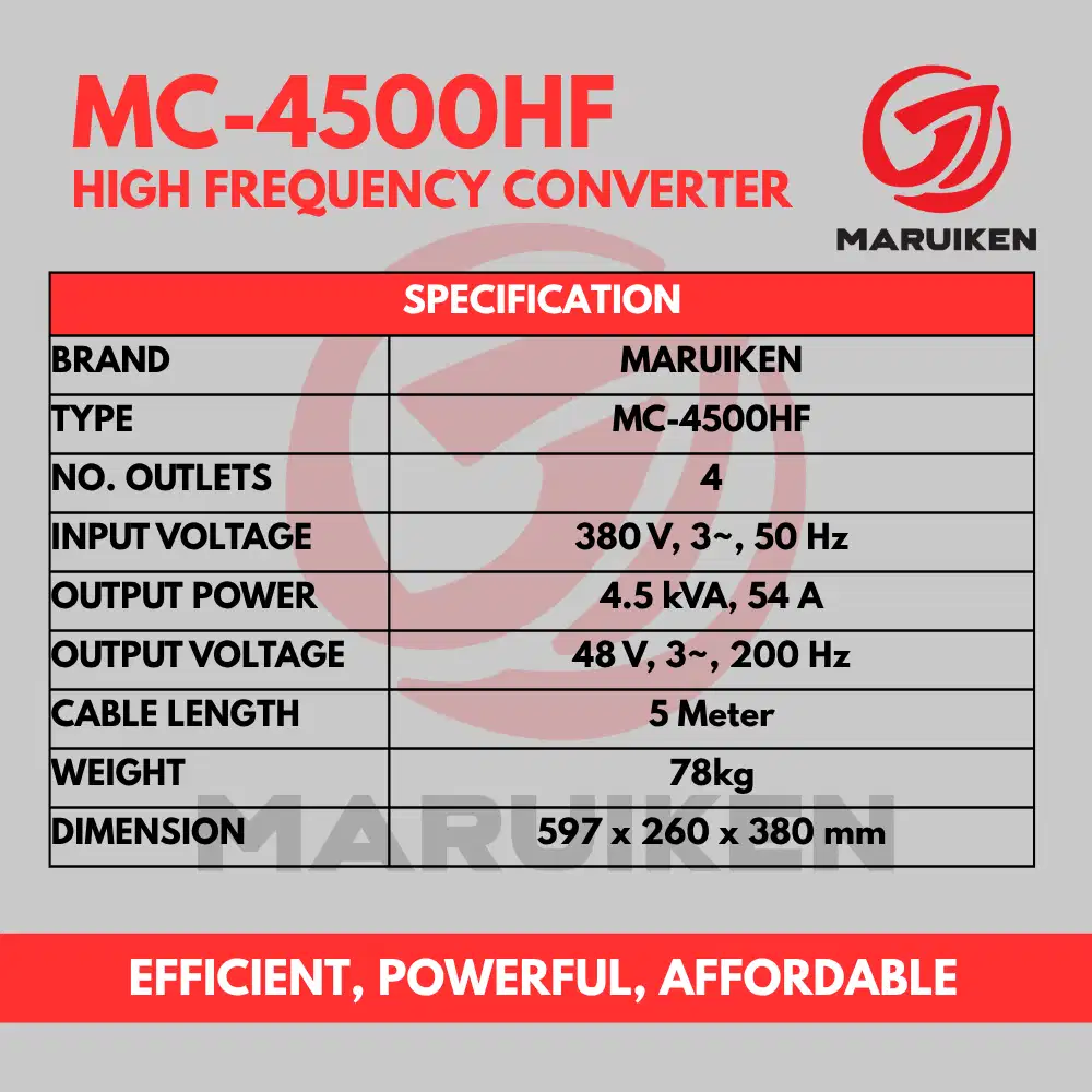 MARUIKEN High Frequency Converter MC4500HF