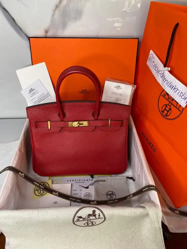 Preloved Birkin 30 Rouge Casaque clemence ghw authentic