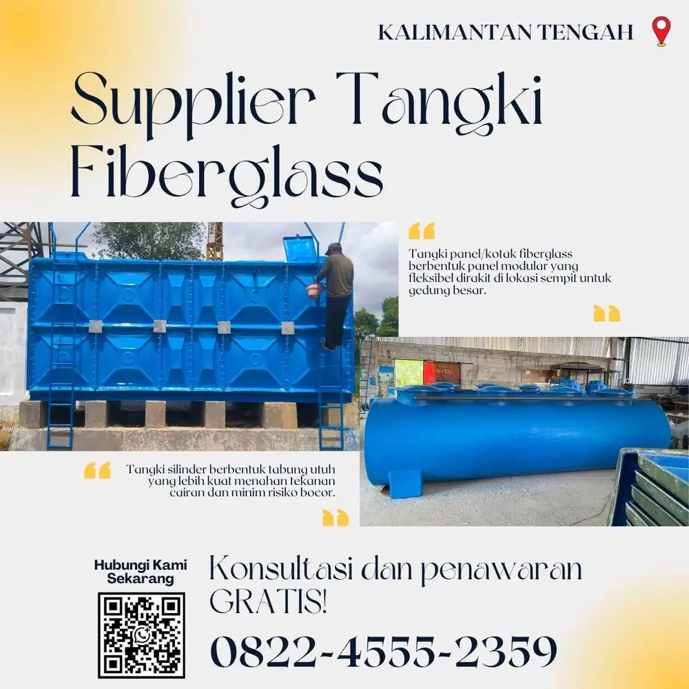 Tangki Fiberglass FRP-Panel Tank, Roof Tank & Ground Tank Barito Utara