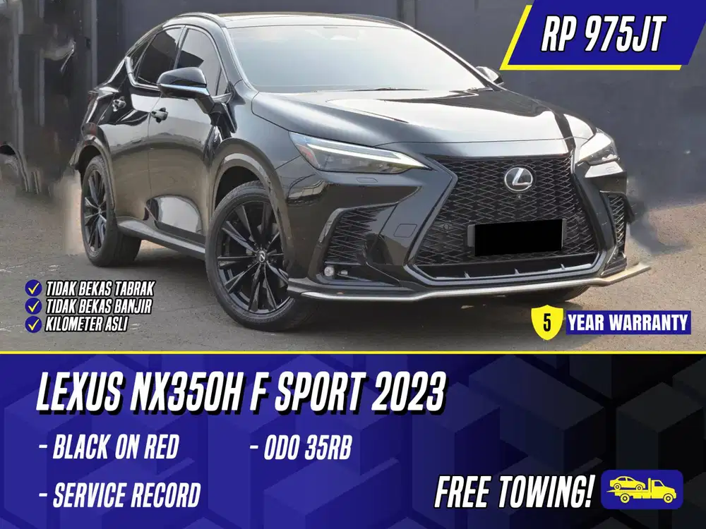 Lexus NX350h Hybrid F Sport 2023 Black on Red Hitam Fsport NX350 h
