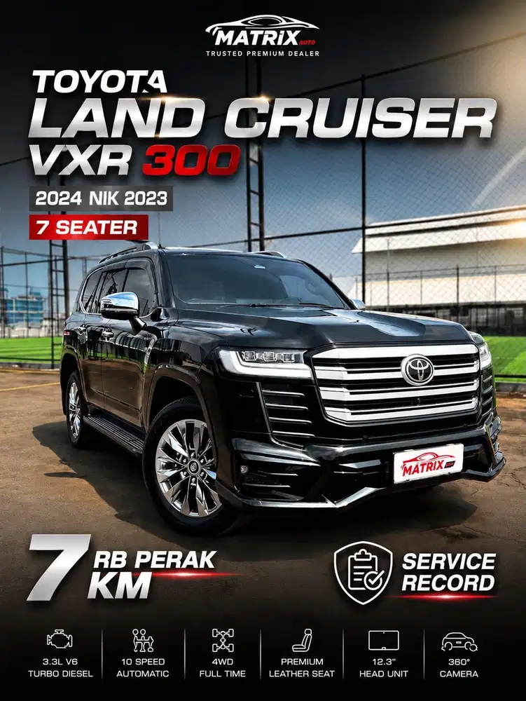 Toyota Land Cruiser LC300 VXR 2024 Nik23 Black on Black Siap pakai