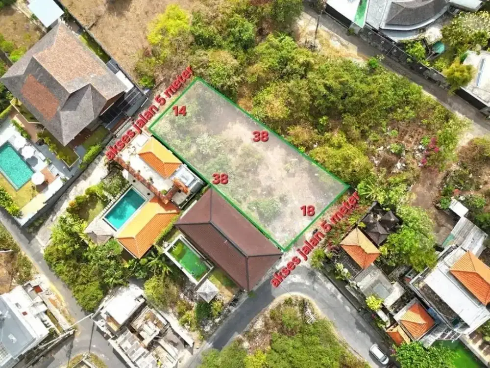 Tanah 6 Are Siap Bangun Dijual di Area Nusa Dua, Zona Kuning