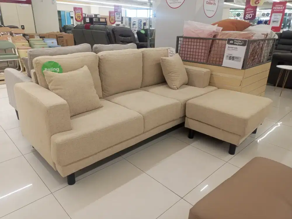 Sofa tamu L murah