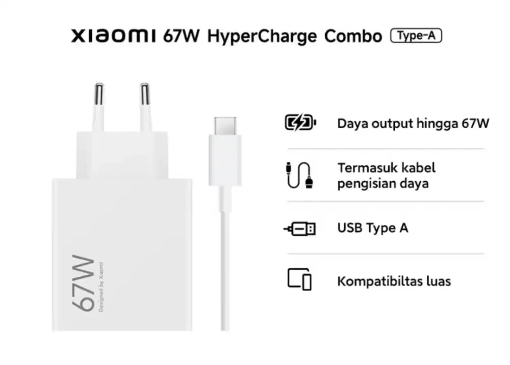 Charger xiaomi 67 watt original