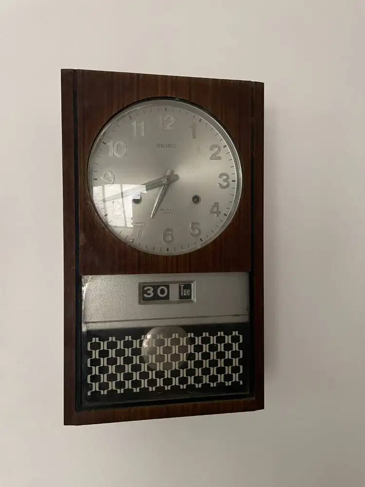 Jam Dinding Antik Seiko 30 Day Mekanik Vintage Jepang Jam Putar Jadul