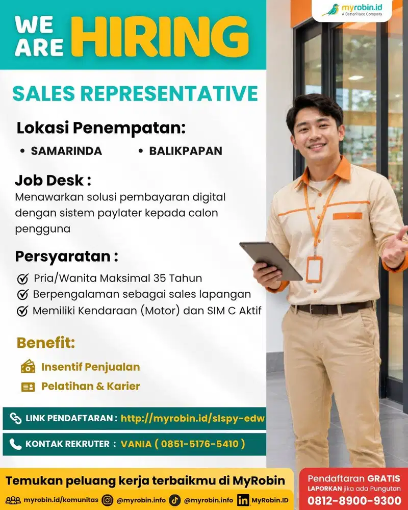 DIBUTUHKAN SEGERA: SALES AGENT!
