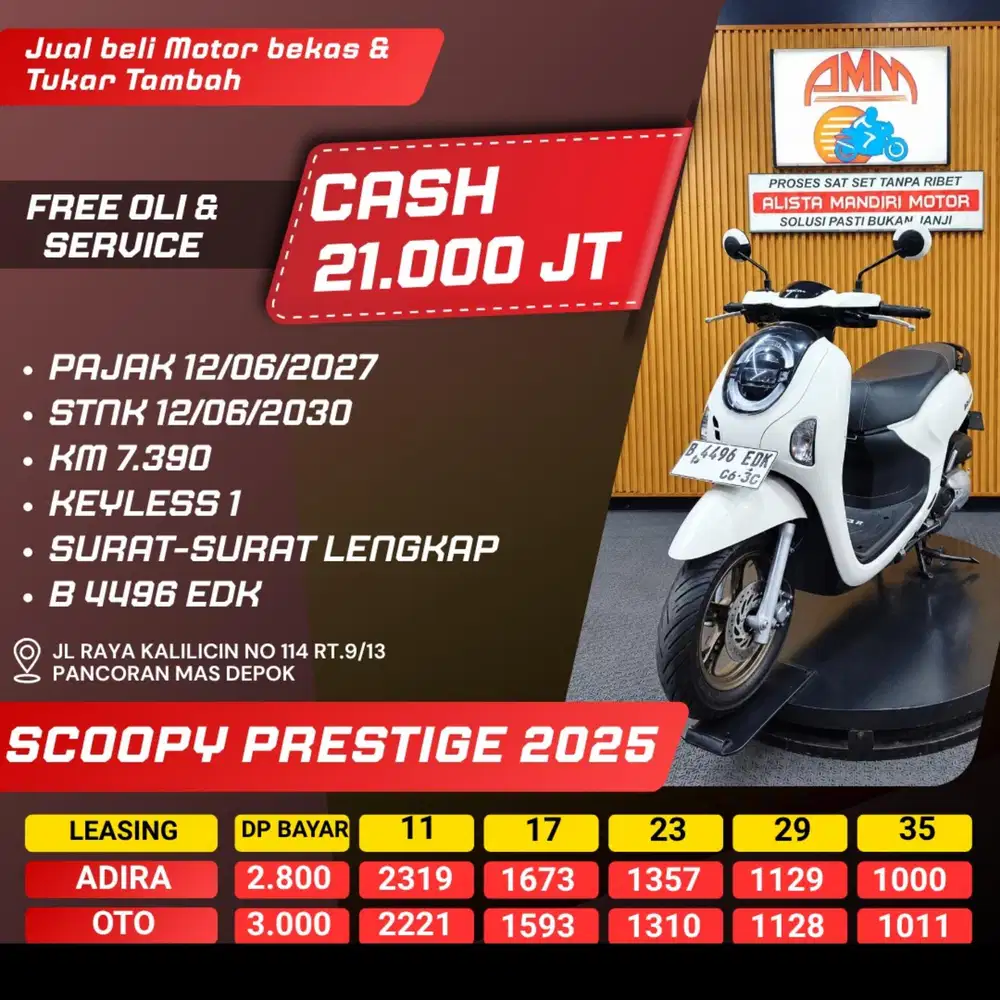 SCOOPY PRESTIGE 2025 PAJAK HIDUP CASH / KREDIT ALISTA
