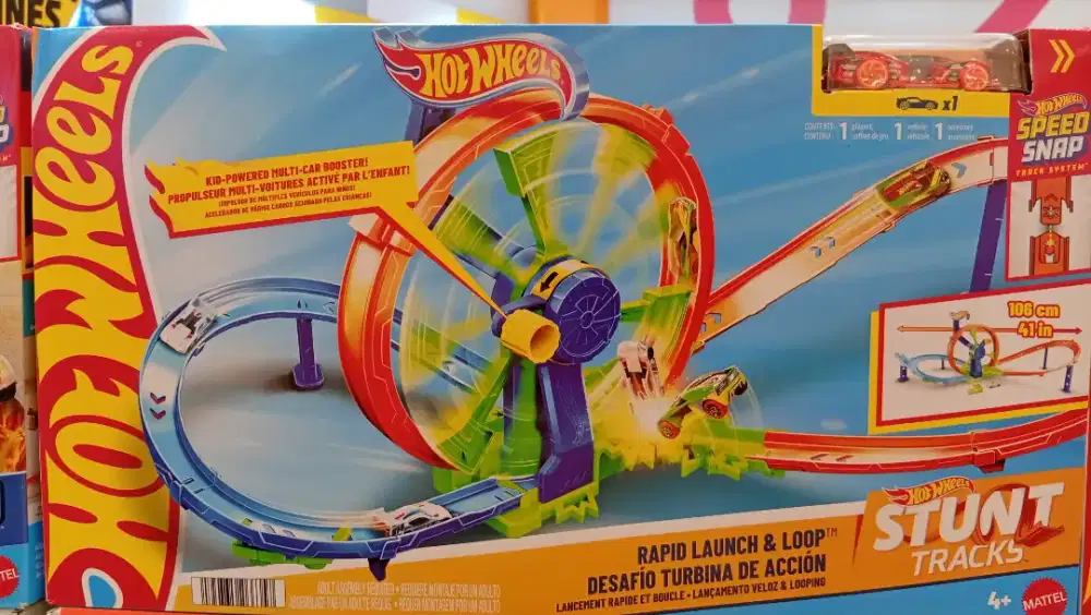 Hot Wheels Rapid Launch & Loop — Set Pista Balap Turbin Peluncur Cepat