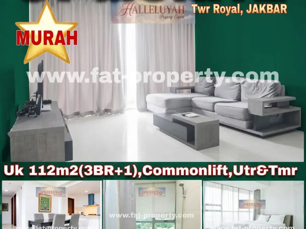 Dijual Apt ST MORITZ Twr Royal 112m2(3BR+1),Utr&Tmr,furnished