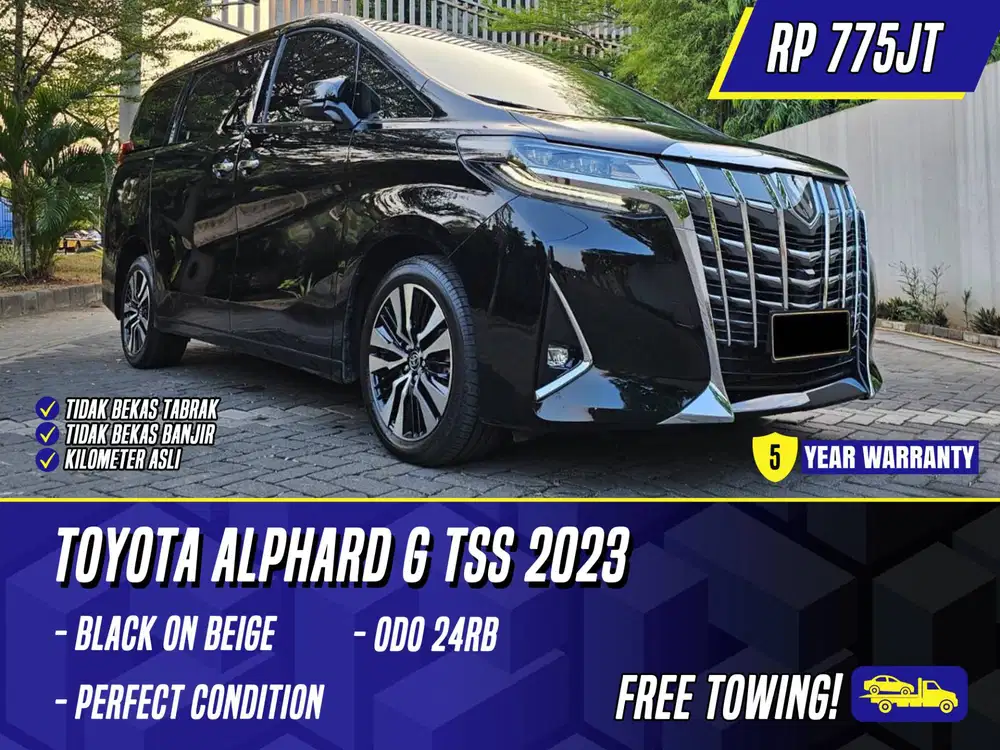 Toyota Alphard G TSS 2023 Black on Beige Hitam