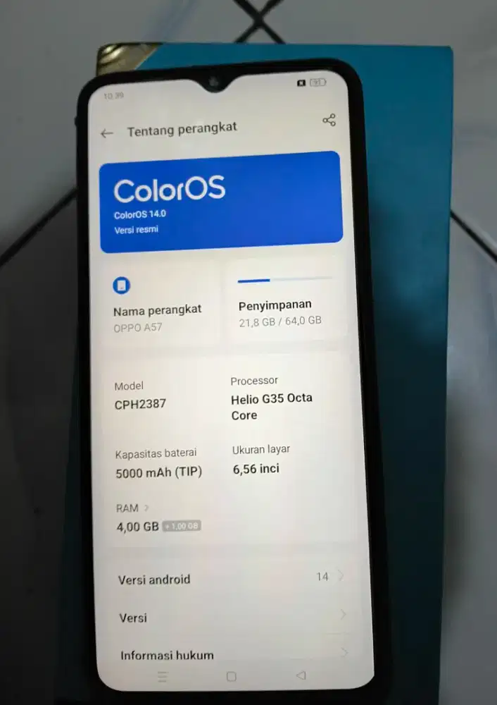 Oppo A 57 ram 4/64