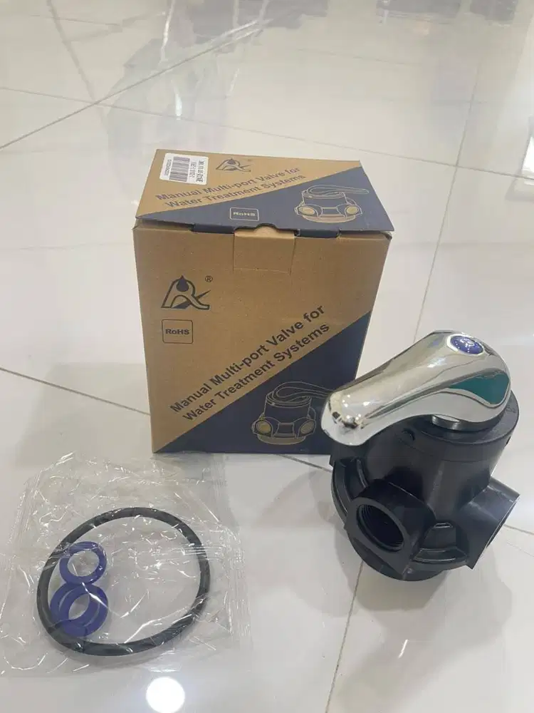Kepala Manual 3 Arah Tabung Filter Air FRP 3 Way Valve