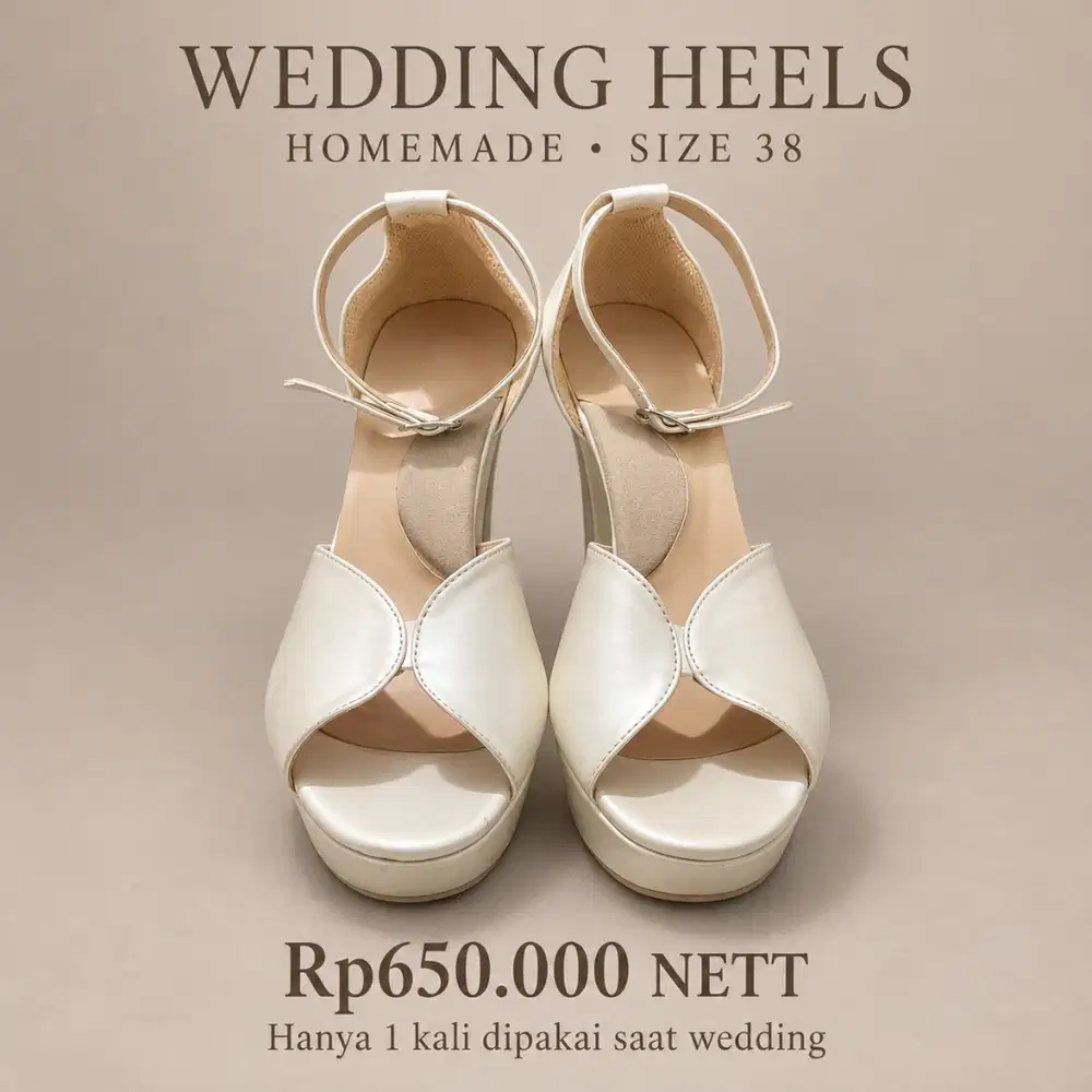 Sandal Heels Wedding Homemade Size 38 – Sekali Pakai